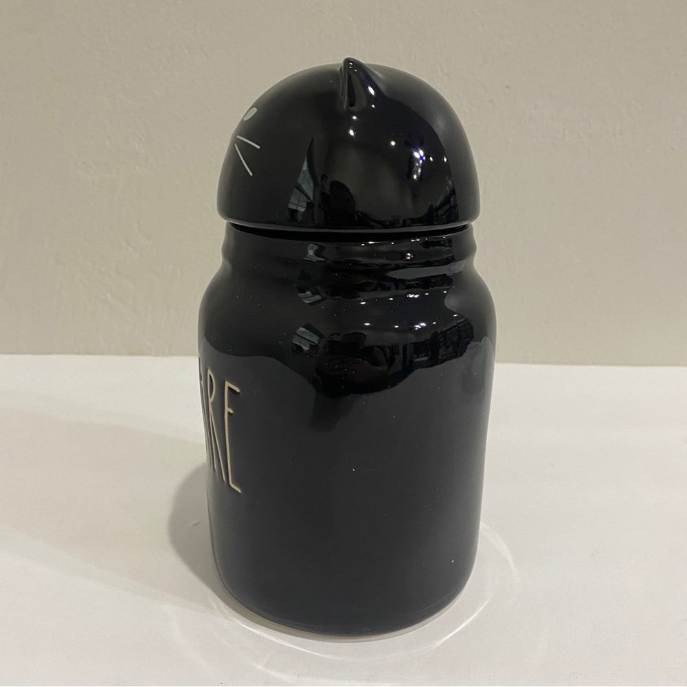 Rae Dunn Cat Beware tall storage ceramic canister - halloween - holiday - Picture 3 of 11